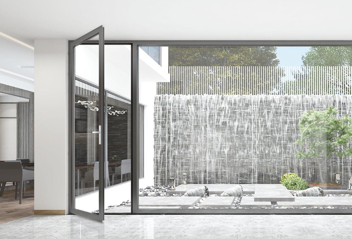 Casement Door with water feature view
